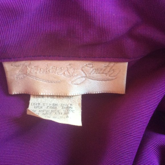 Benson & Smith Vintage 90s Purple Iridescent w/Black Sheer Sleeves Blazer Size 9 - Picture 3 of 5